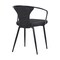 Armen Living Francis Contemporary Dining Chair in Black Powder Coated Finish and Black Fabric LCFCSIBLBL - alternate 4